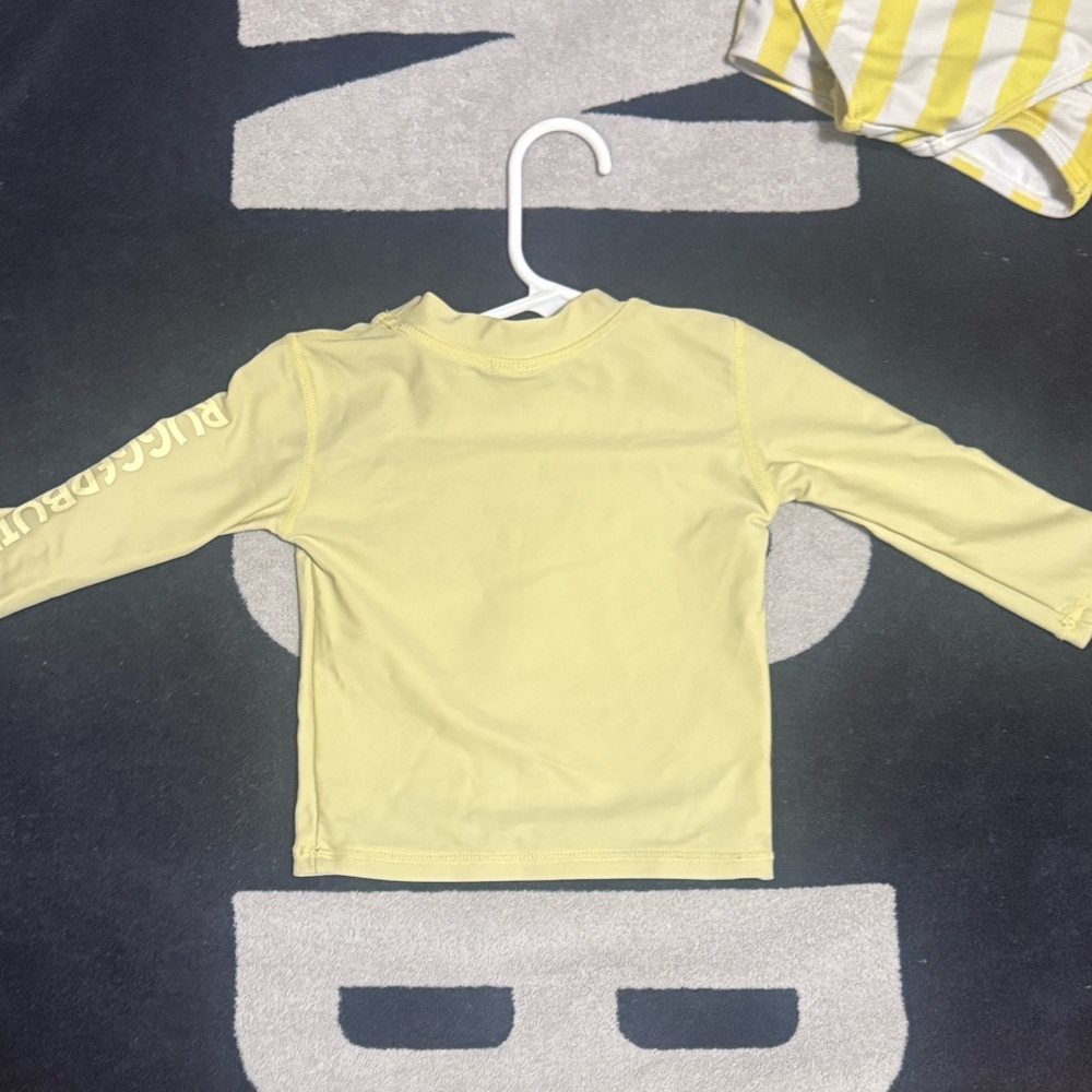 RuggedButts Yellow Rash Guard Set with Jessica Simpson Striped Bikini - Picture 5 of 5